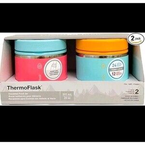 Thermoflask Insulated food jar  Stainless steel BPA free 2 pack 20 oz Pink Blue